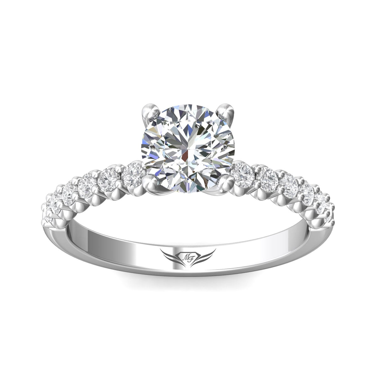 1/3ct. t.w. Round Cut Diamond Engagement Ring in 14K White Gold