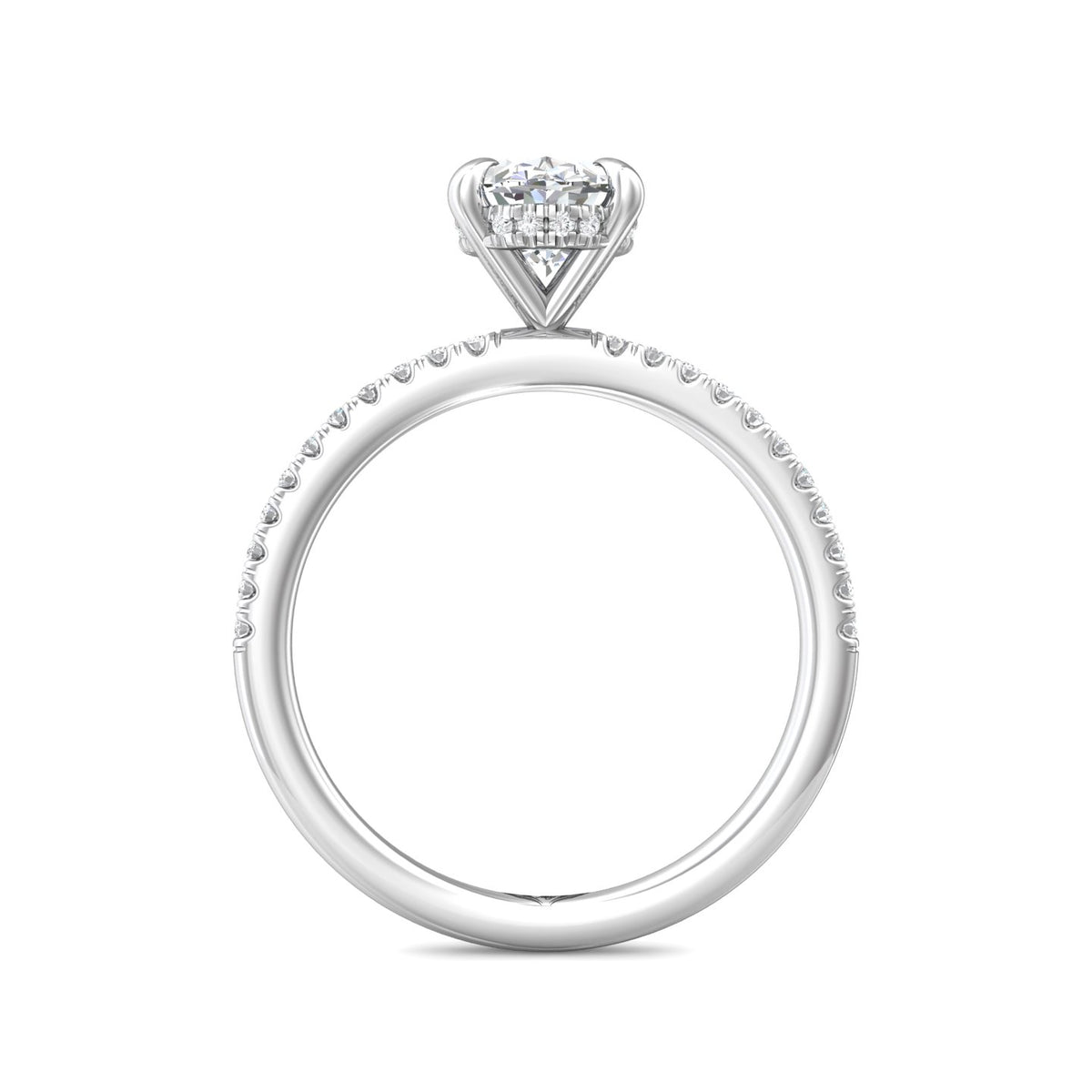 1/5ct. t.w. Oval Cut Diamond Engagement Ring in 14K White Gold