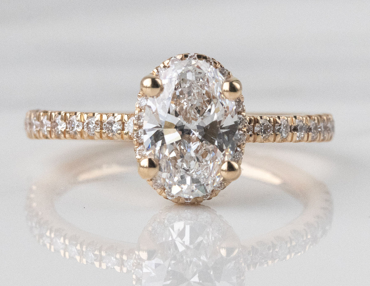 1 7/8ct. t.w. Oval Cut Newborn Lab Created Diamond Engagement Ring in 14K Yellow Gold