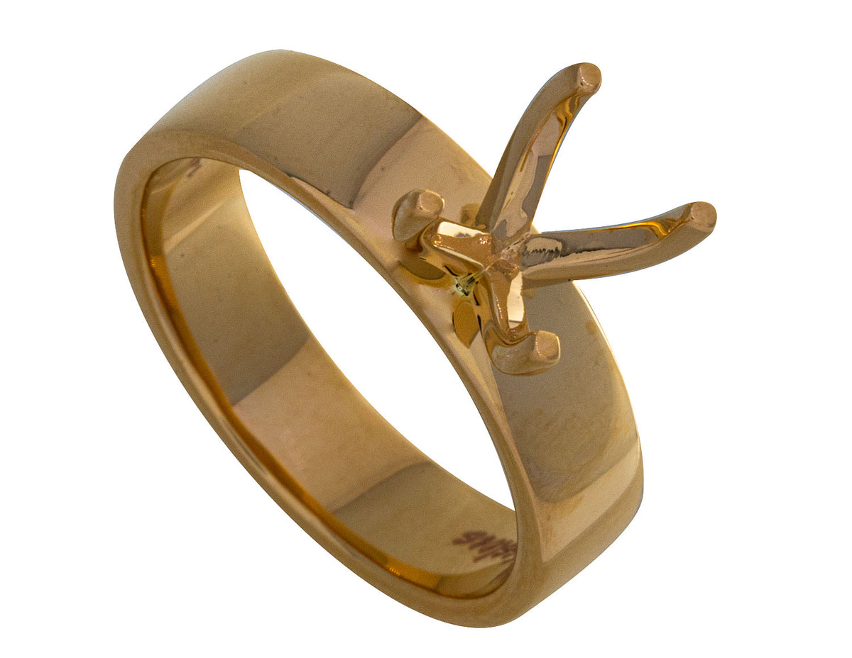 4mm Plain Solitaire Engagement Ring in 14K Yellow Gold