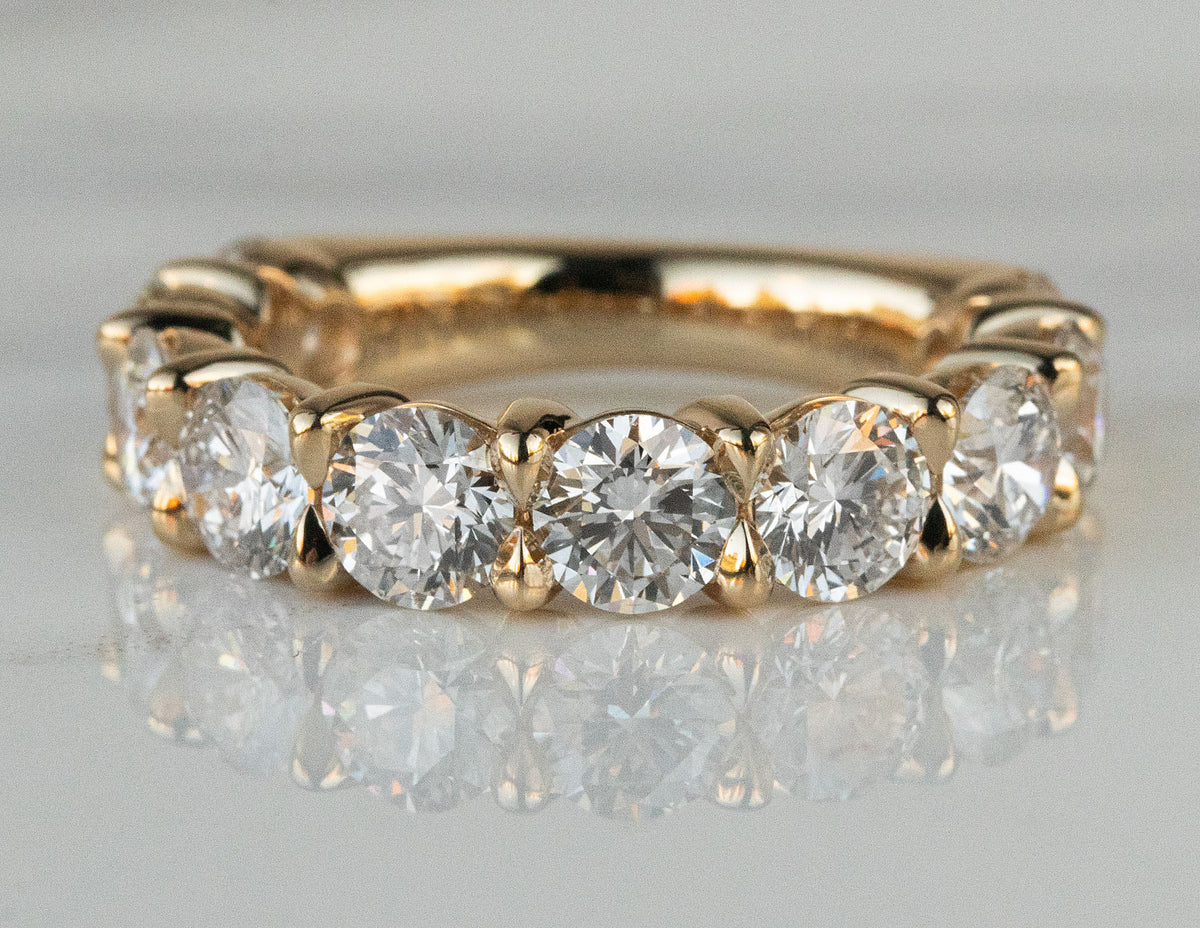 4ct. t.w. Round Cut Newborn Lab Created Diamond Anniversary Ring in 14K Yellow Gold