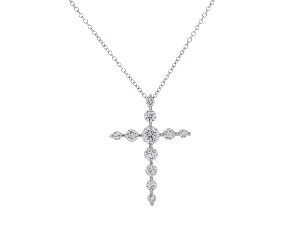 3/4ct. Newborn Lab Created Diamond Cross Pendant in 14K White Gold
