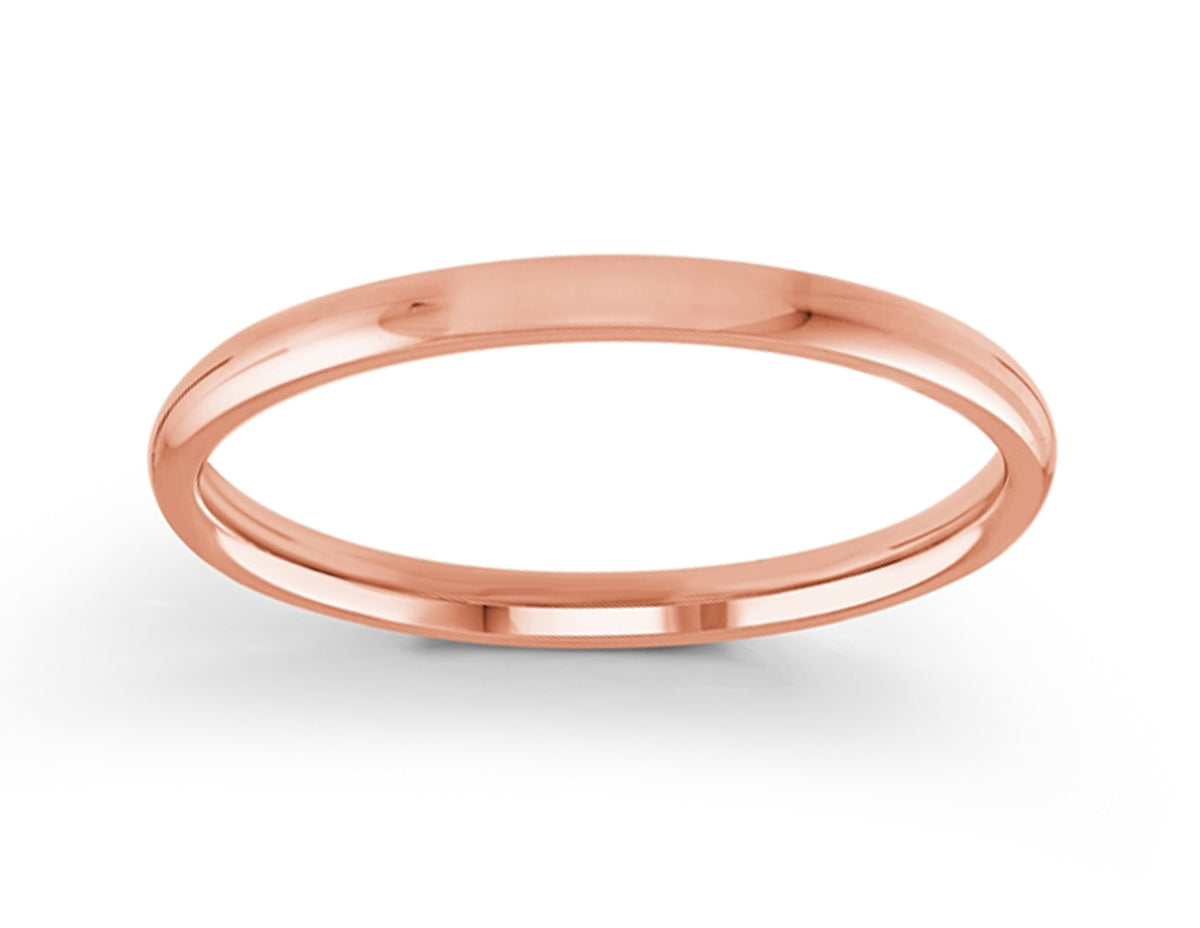 2mm Wedding Ring in 14K Rose Gold
