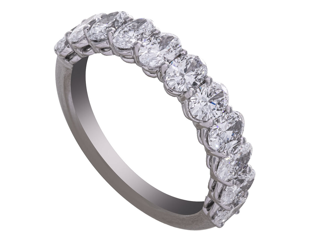2ct. t.w. Oval Cut Newborn Lab Created Diamond Anniversary Ring in 14K White Gold