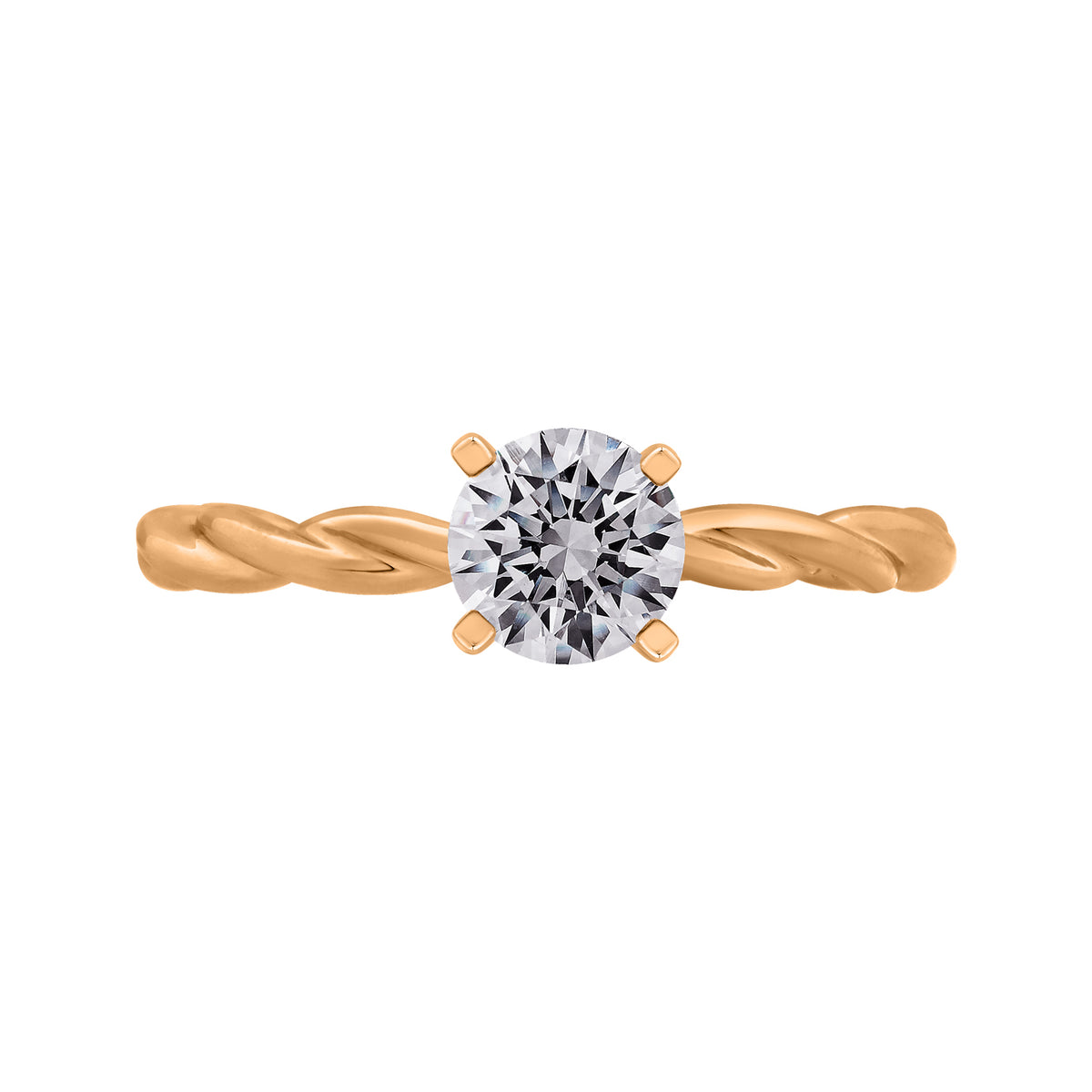 2mm Rope Style Engagement Ring in 14K Yellow Gold