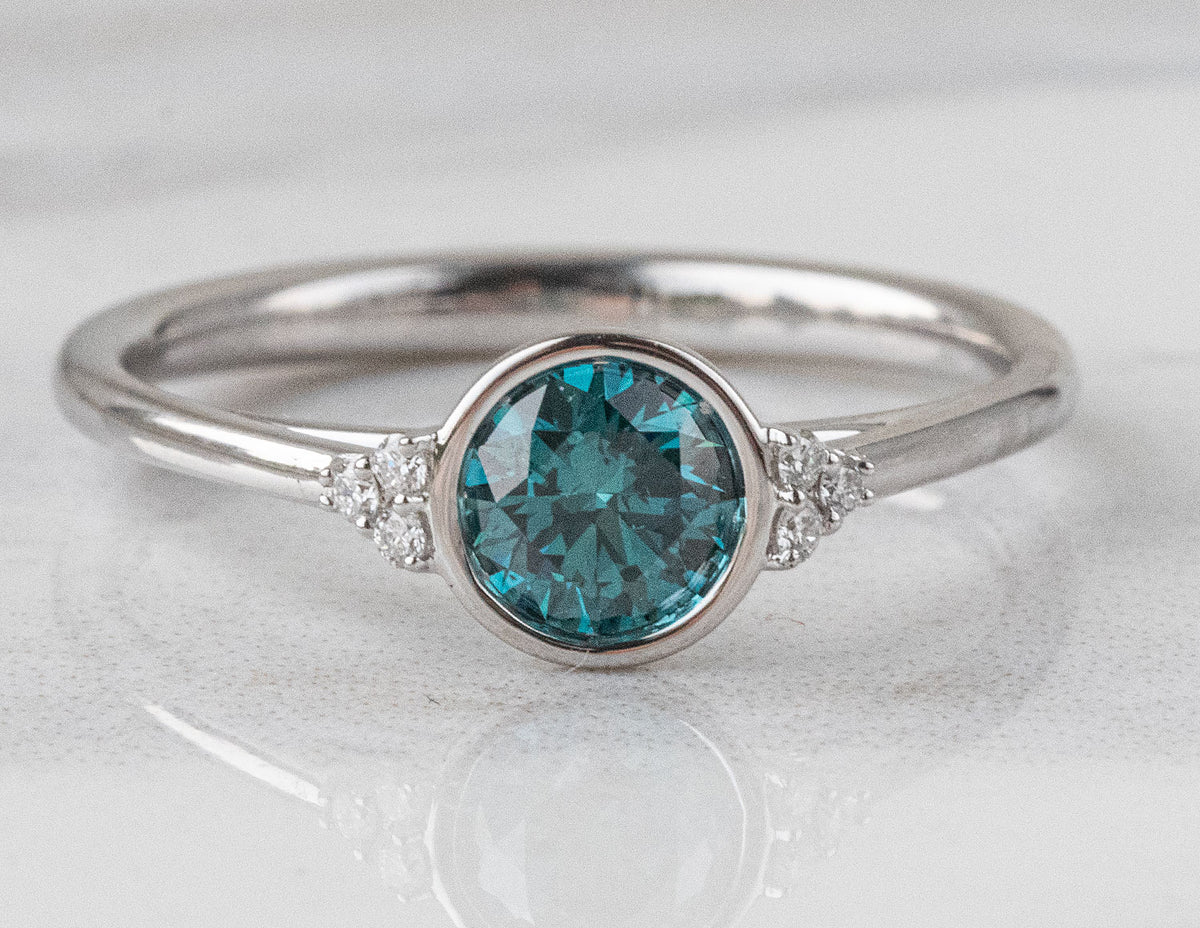 1/2ct. t.w. Blue and White Diamond Ring in 14K White Gold