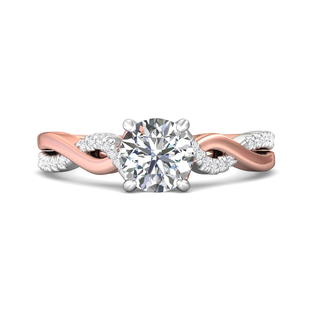 1/10ct. t.w. Round Cut Diamond Engagement Ring in 14K Rose and White Gold