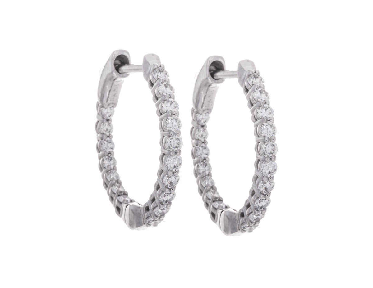 3/4ct t.w. Newborn Lab Created Diamond Hoop Earrings in 14K White Gold