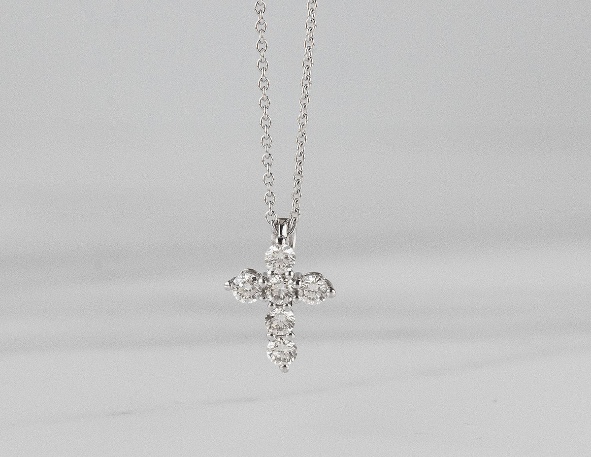 1/4ct. t.w. Diamond Cross Pendant in 14K White Gold