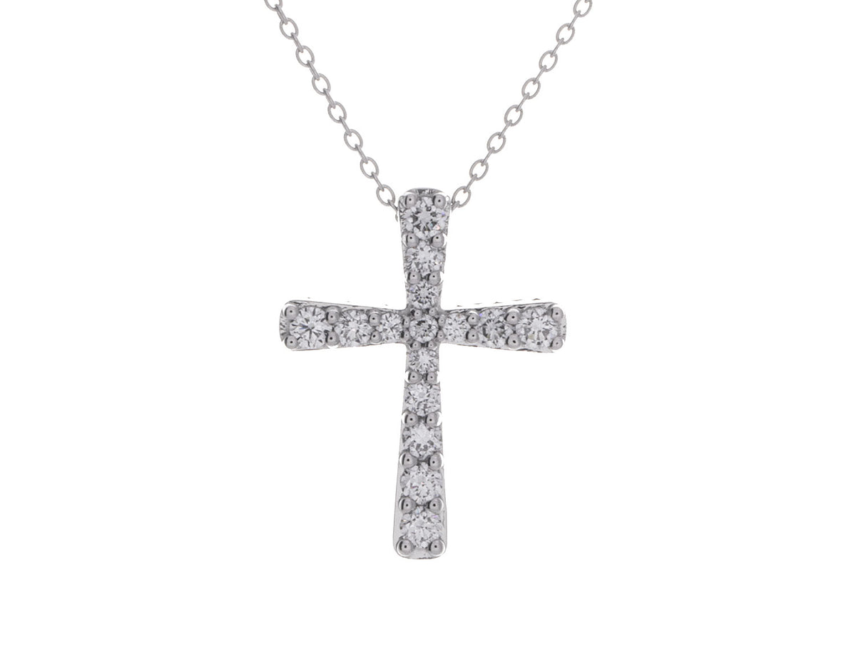 3/4ct. t.w. Newborn Lab Created Diamond Cross Pendant in Sterling Silver