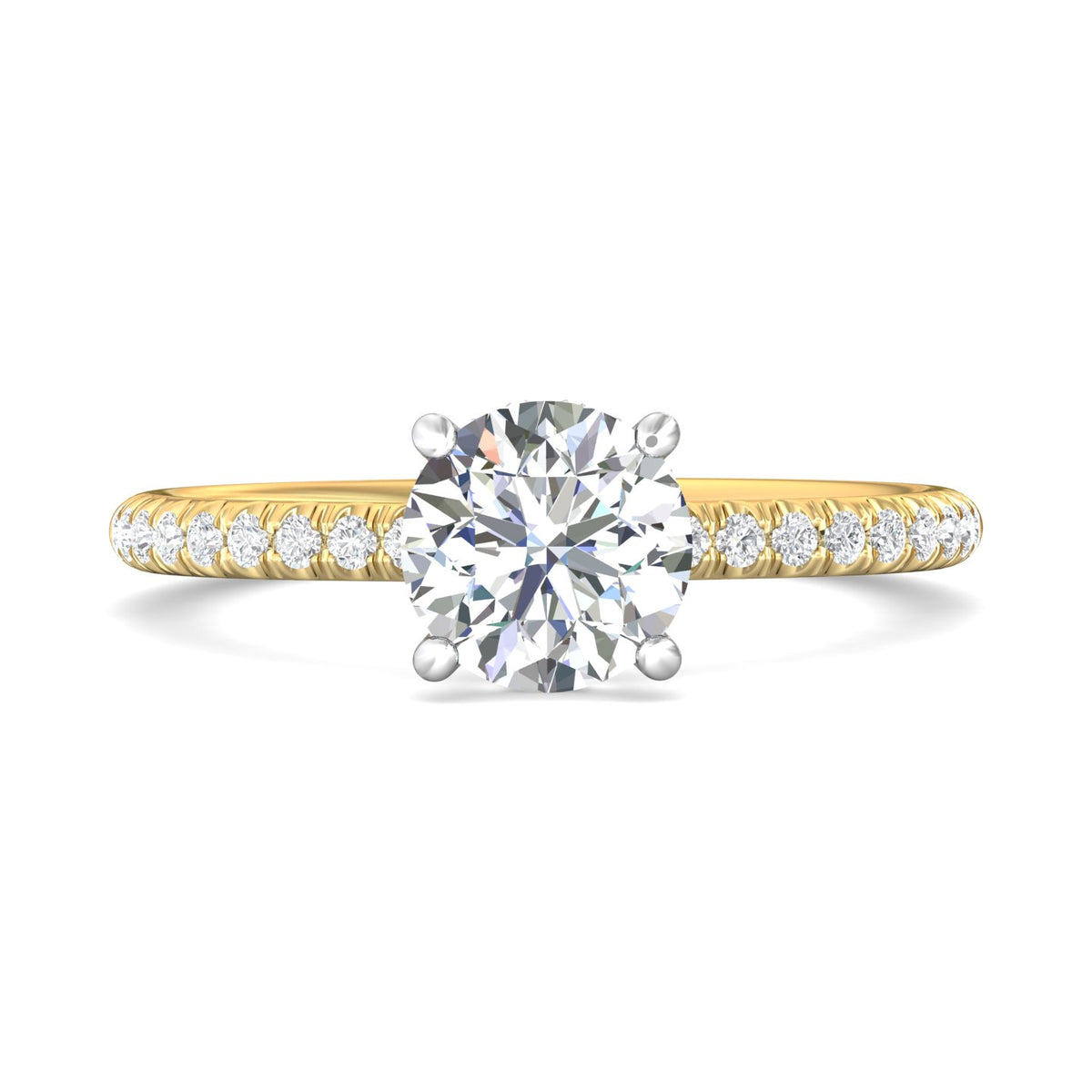 1/4ct. t.w. Round Cut Diamond Engagement Ring in 14K Yellow and White Gold