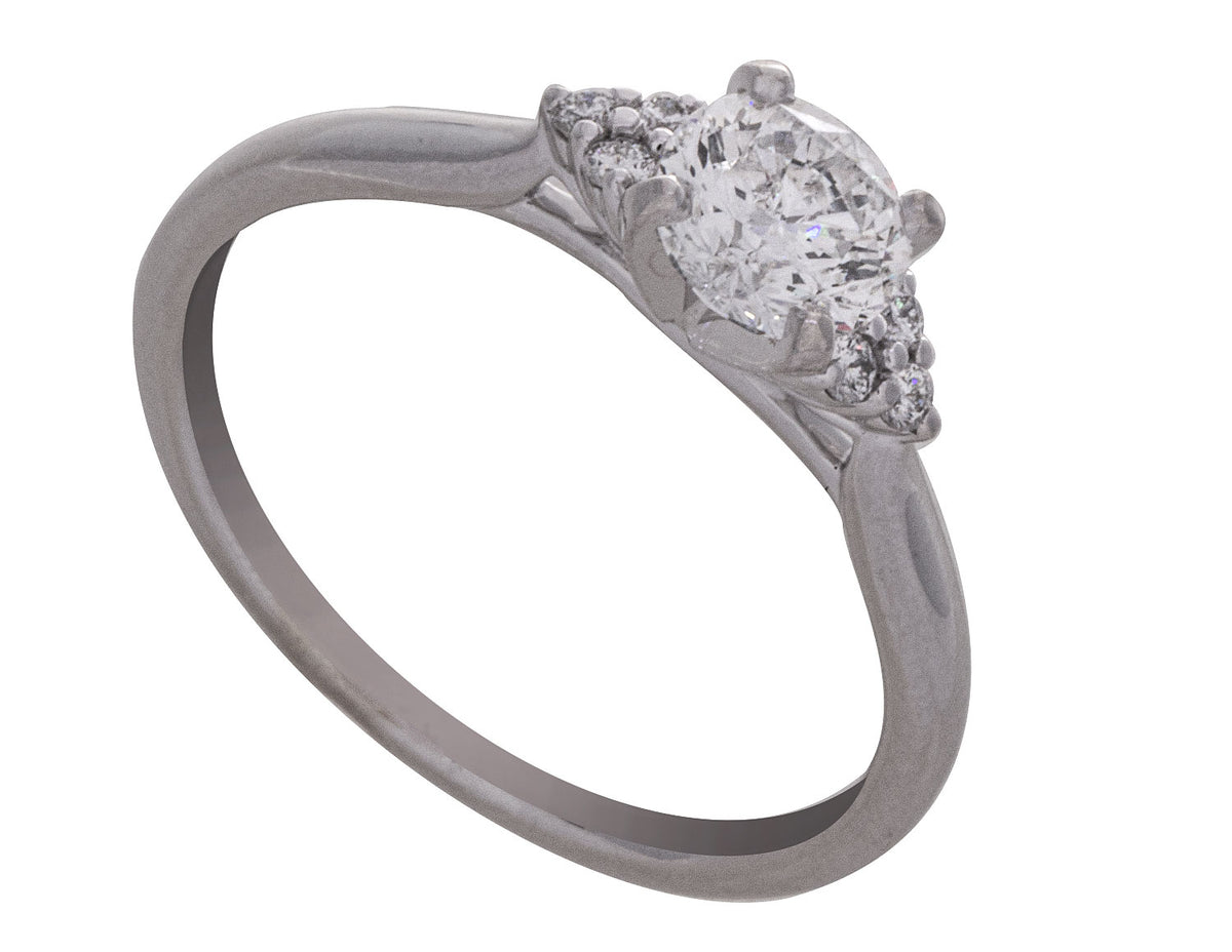 1ct. t.w. Round Cut Kessler 81 Diamond Engagement Ring in 14K White Gold