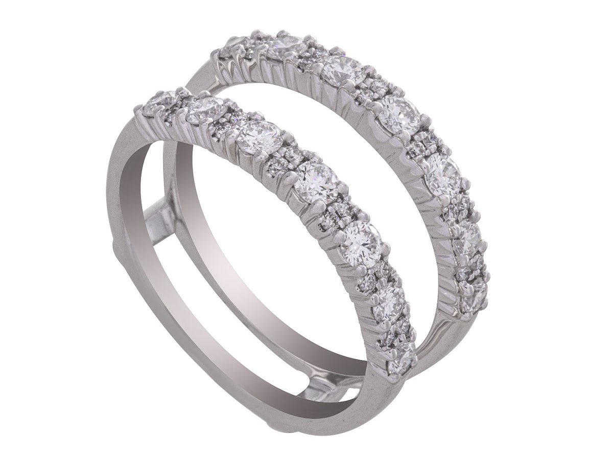 3/4ct. t.w. Diamond Wedding Guard Ring in 14K White Gold