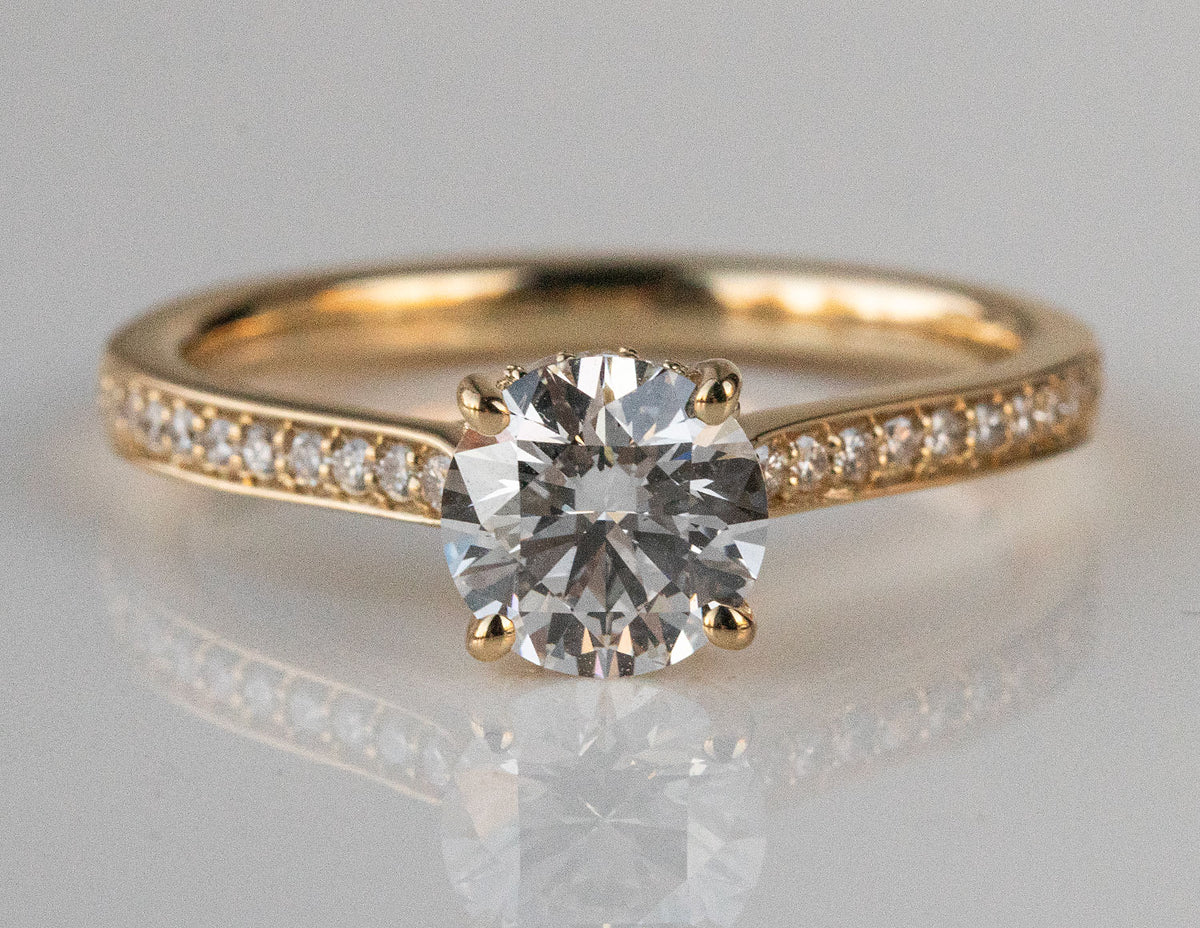 1 1/5ct. t.w. Round Cut Newborn Lab Created Diamond Engagement Ring in 14K Yellow Gold