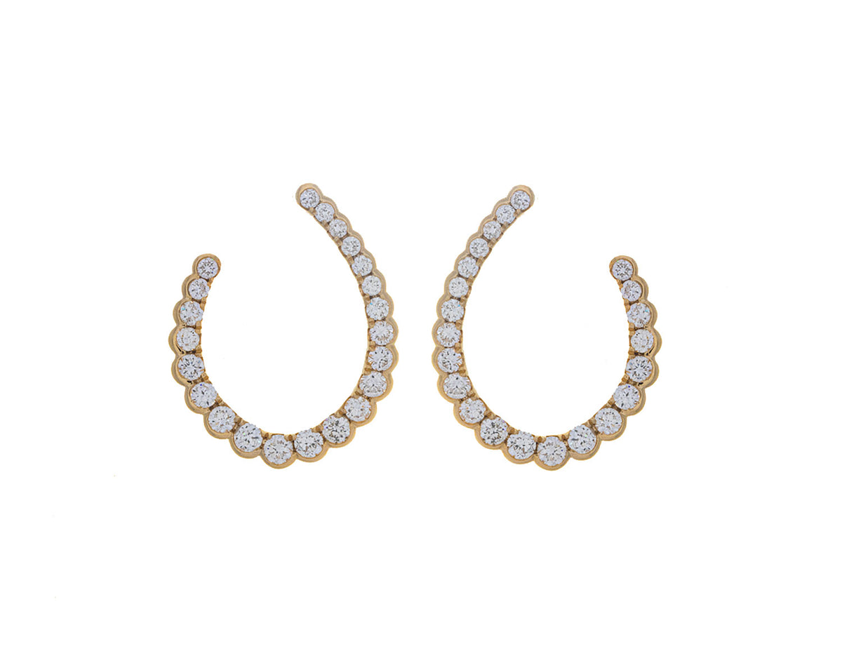 9/10ct. t.w. Diamond Hoop Earrings in 14K Yellow Gold