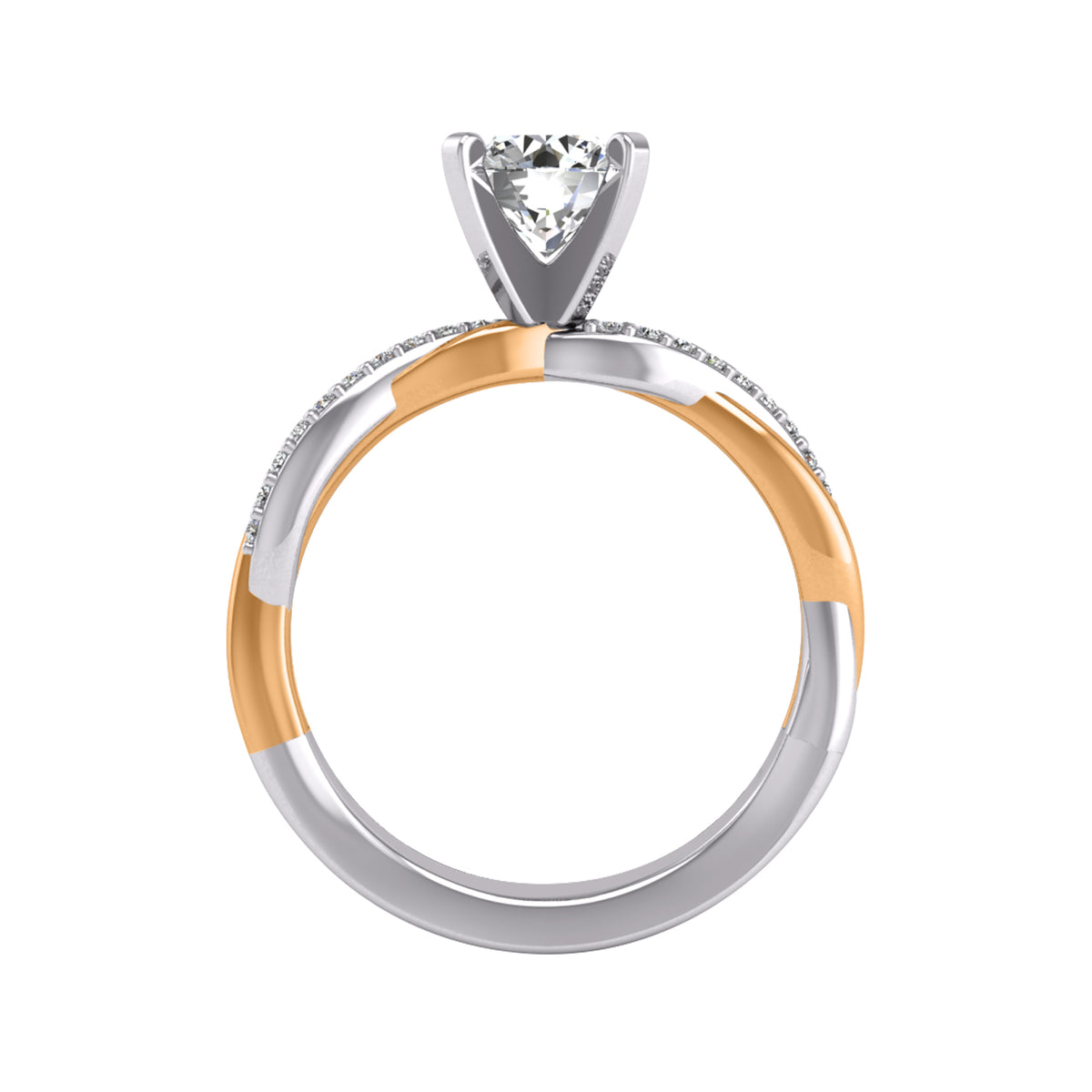 1/10ct. t.w. Diamond Engagement Ring in 14K White and Yellow Gold