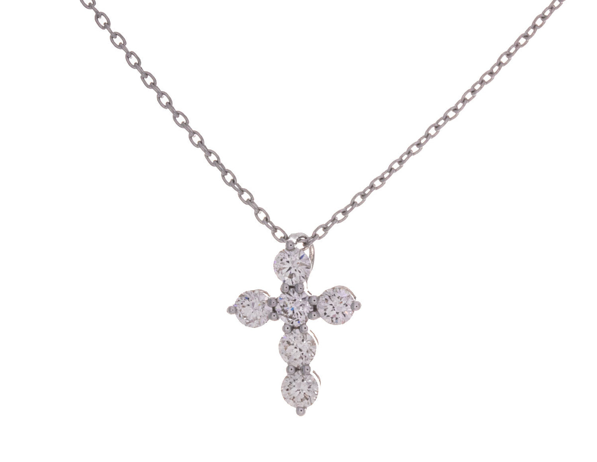 1/3ct. t.w. Diamond Cross Pendant in 14K White Gold