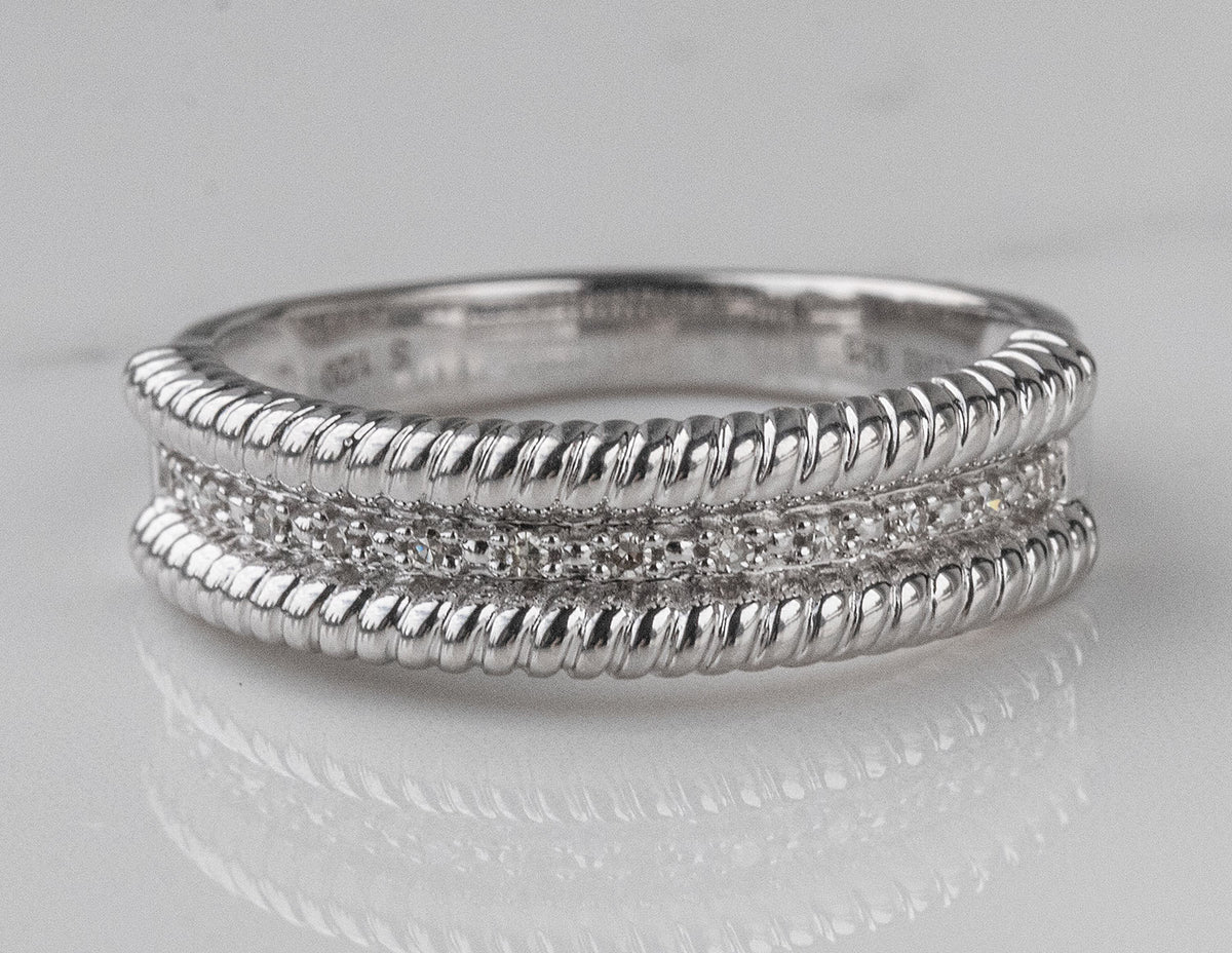 .05ct. t.w. Diamond Rope Fashion Ring in Sterling Silver