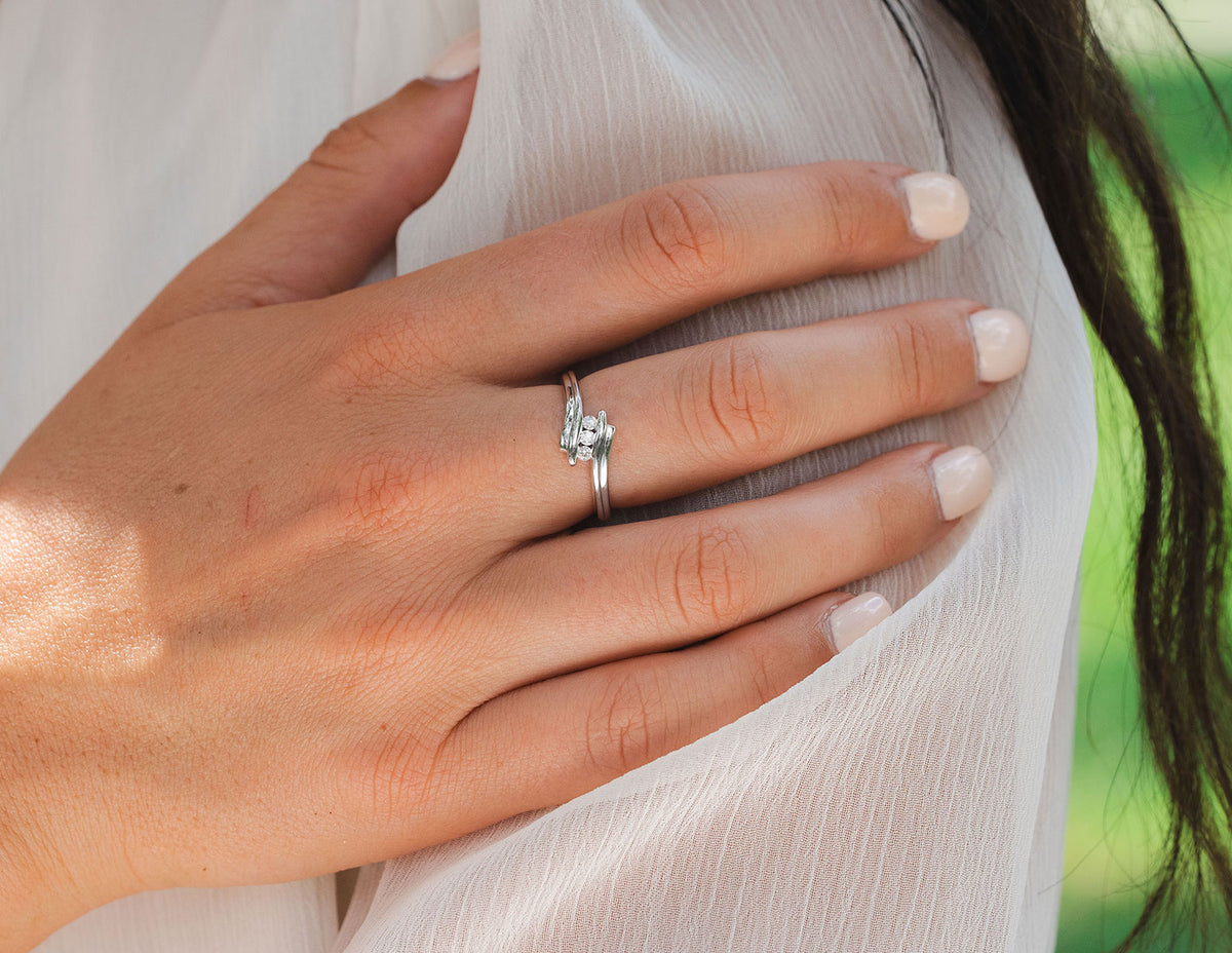 1/10ct. t.w. 3-Stone Diamond Promise Ring in Sterling Silver