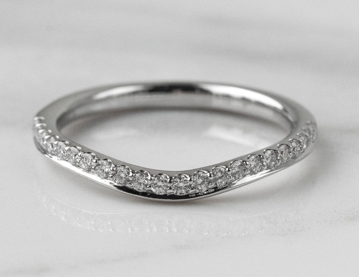 1/4ct. t.w. Chevron Diamond Anniversary Ring in 14K White Gold
