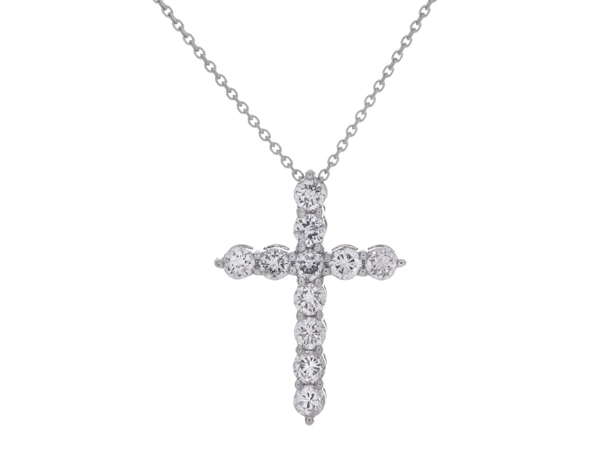 3/4ct. Diamond Cross Pendant in 14K White Gold