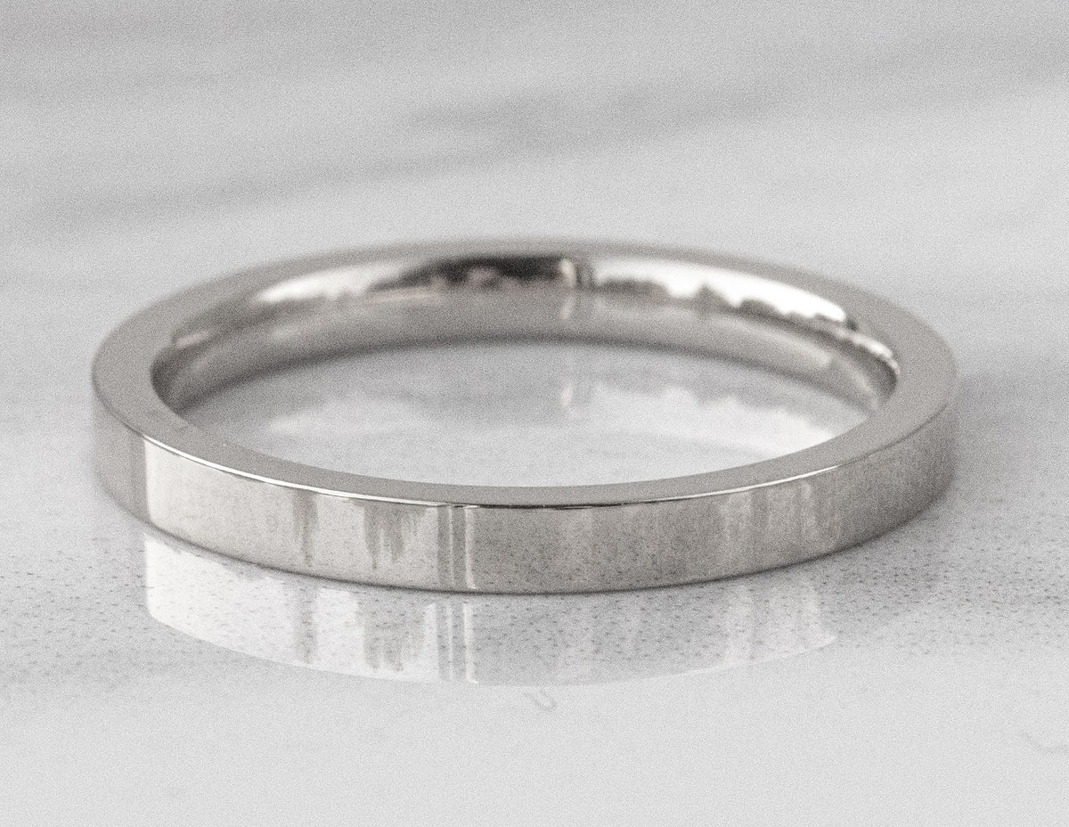 2mm Plain Wedding Ring in 14K White Gold
