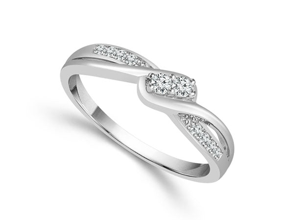 1/8ct. t.w. Round Cut Diamond Promise Ring in Sterling Silver