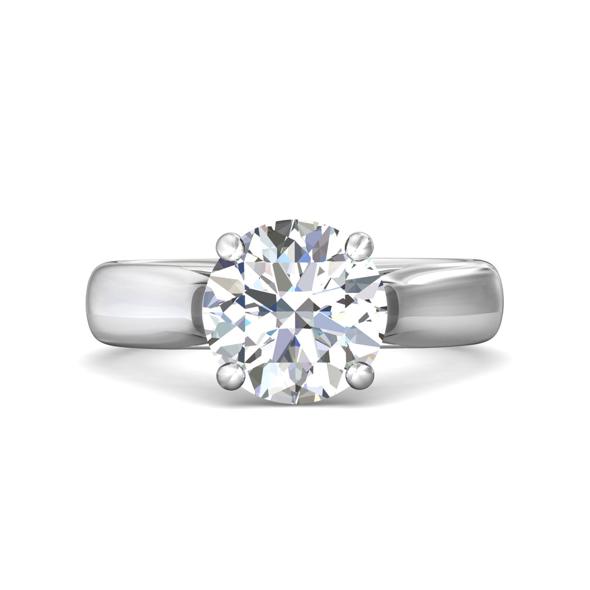 4.5mm Solitaire Engagement Ring in 14K White Gold