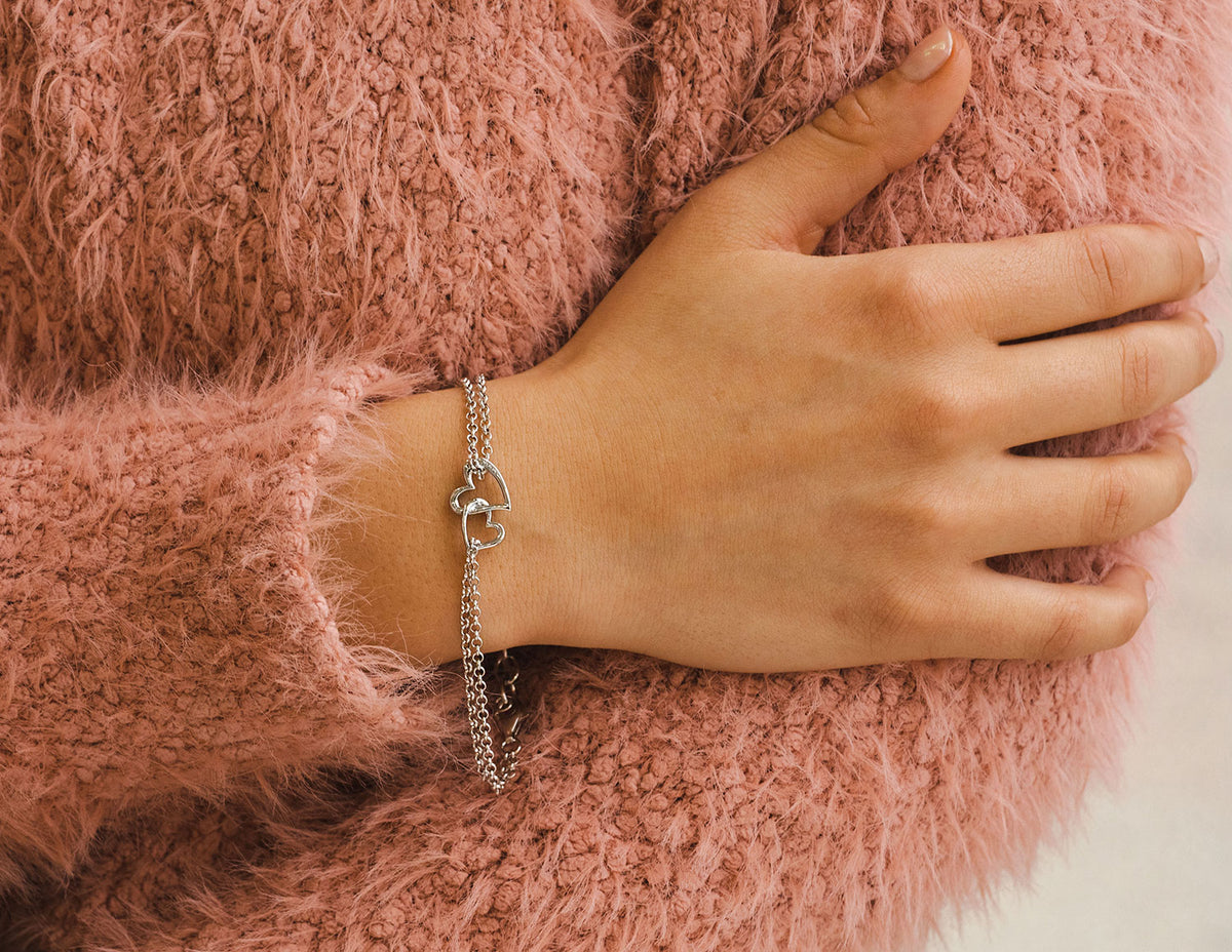 Locking Heart Bracelet in Sterling Silver