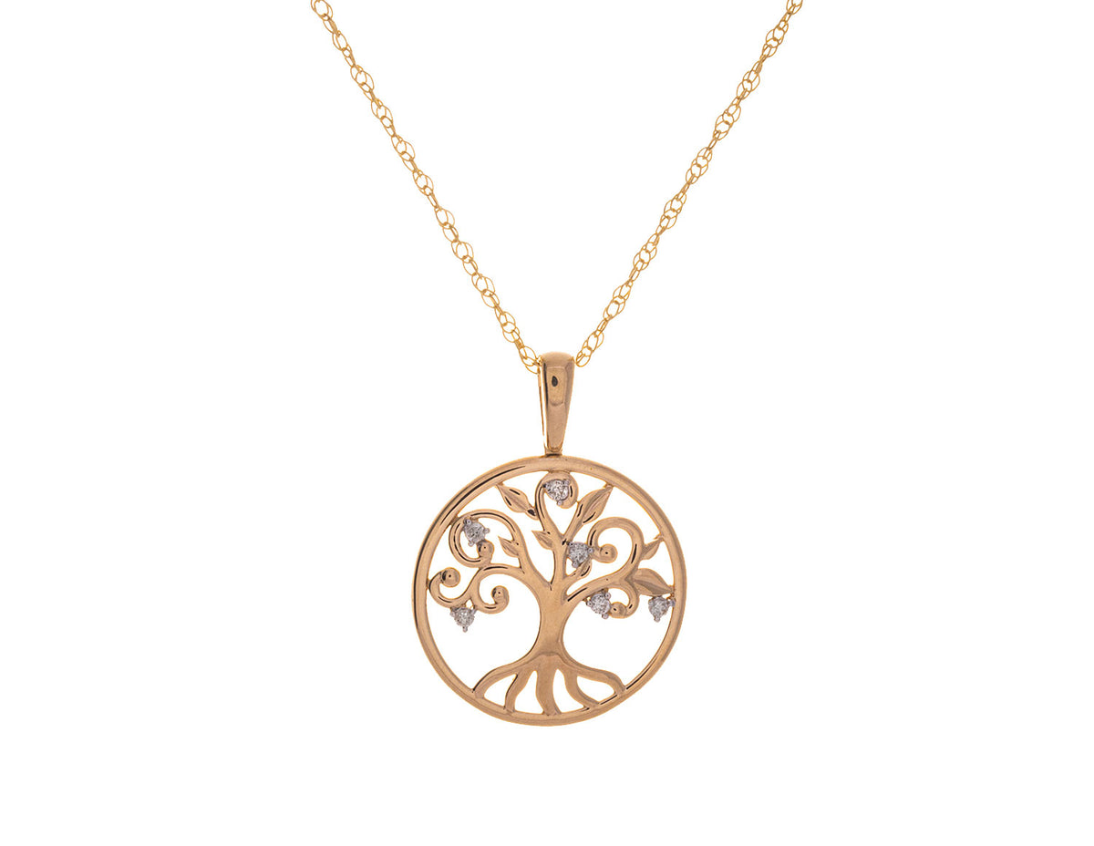 .05ct. t.w. Diamond Tree of Life Pendant in 14K White Gold