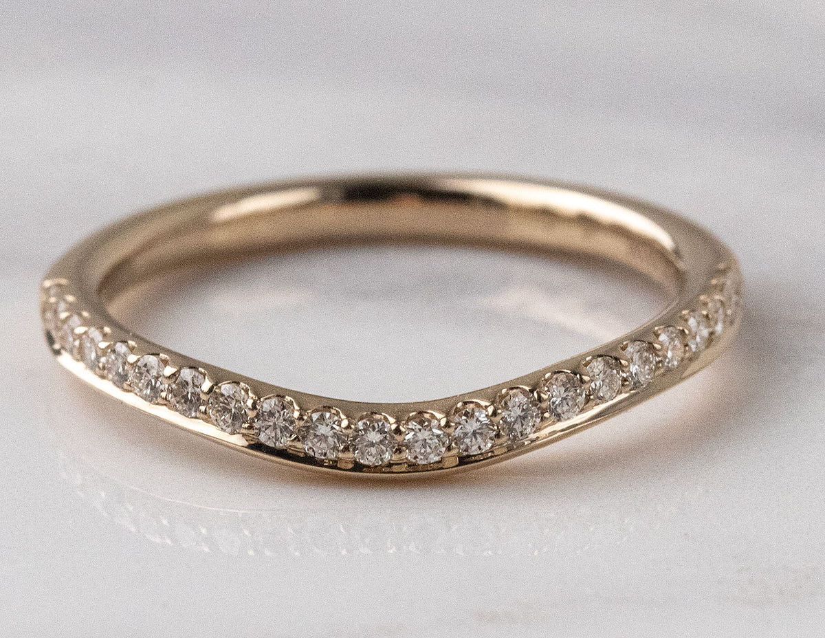 1/4ct. t.w. Chevron Diamond Anniversary Ring in 14K Yellow Gold