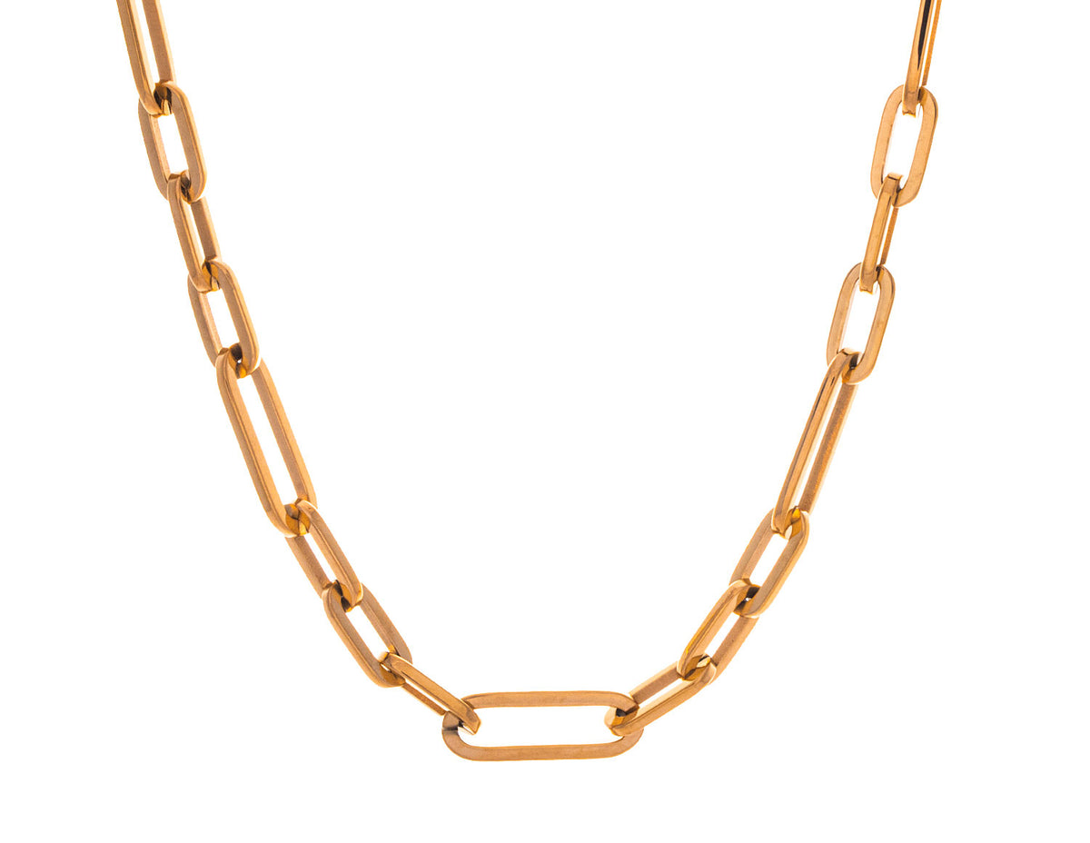 20" Gold Ion-Plated Stainless Steel Handmade Figaro Chain