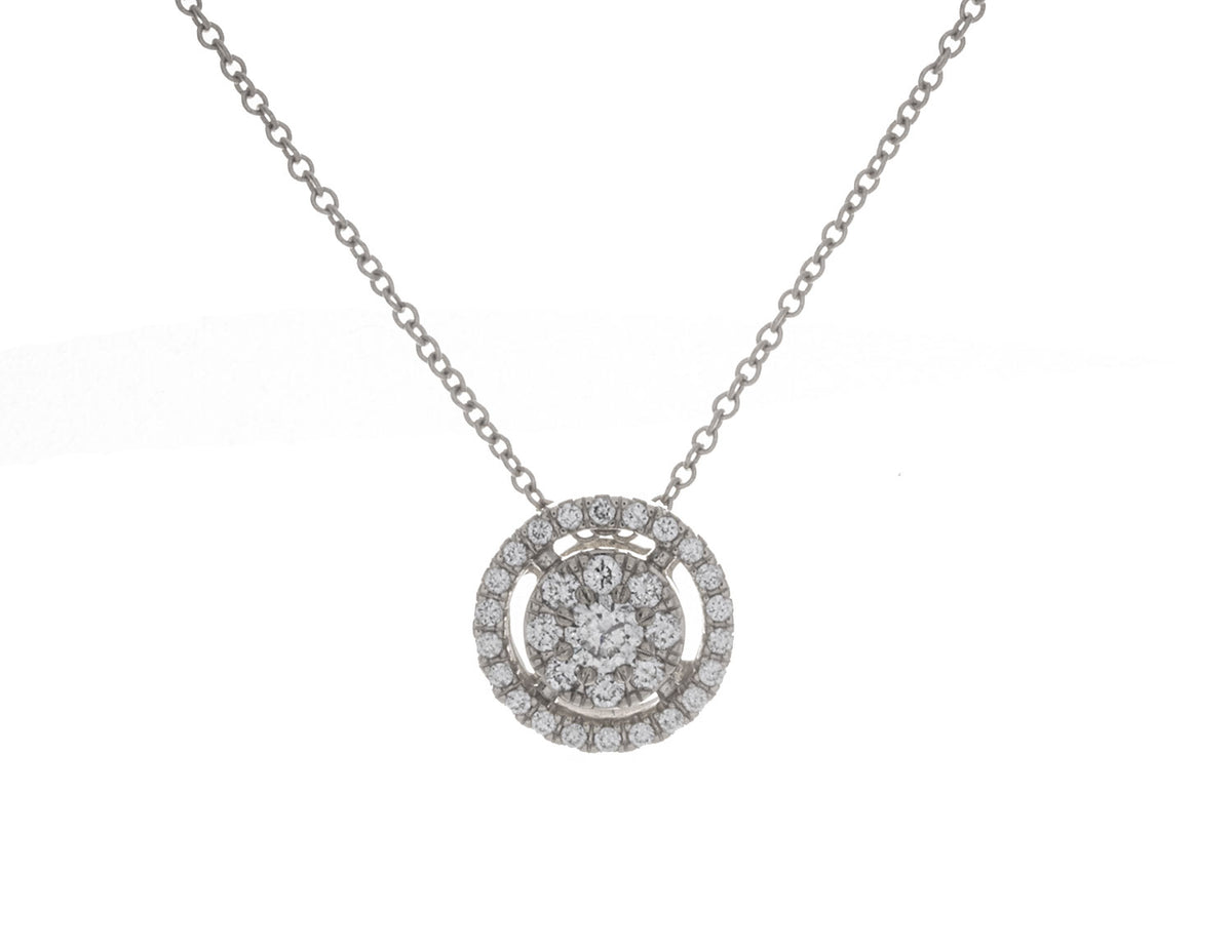 1/4ct. t.w. Diamond Cluster Pendant in 14K White Gold