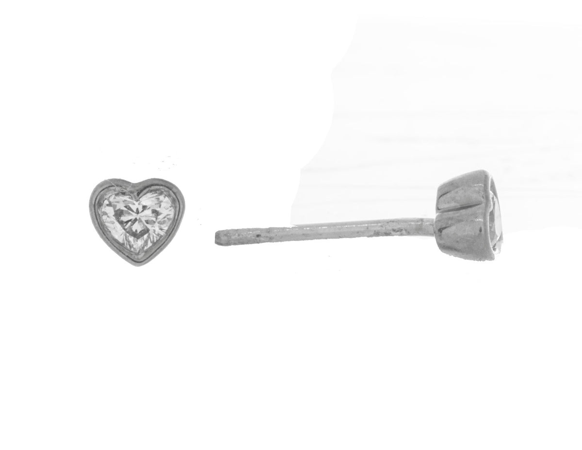 1/5ct. t.w. Heart Shape Diamond Stud Earrings in 10K White Gold