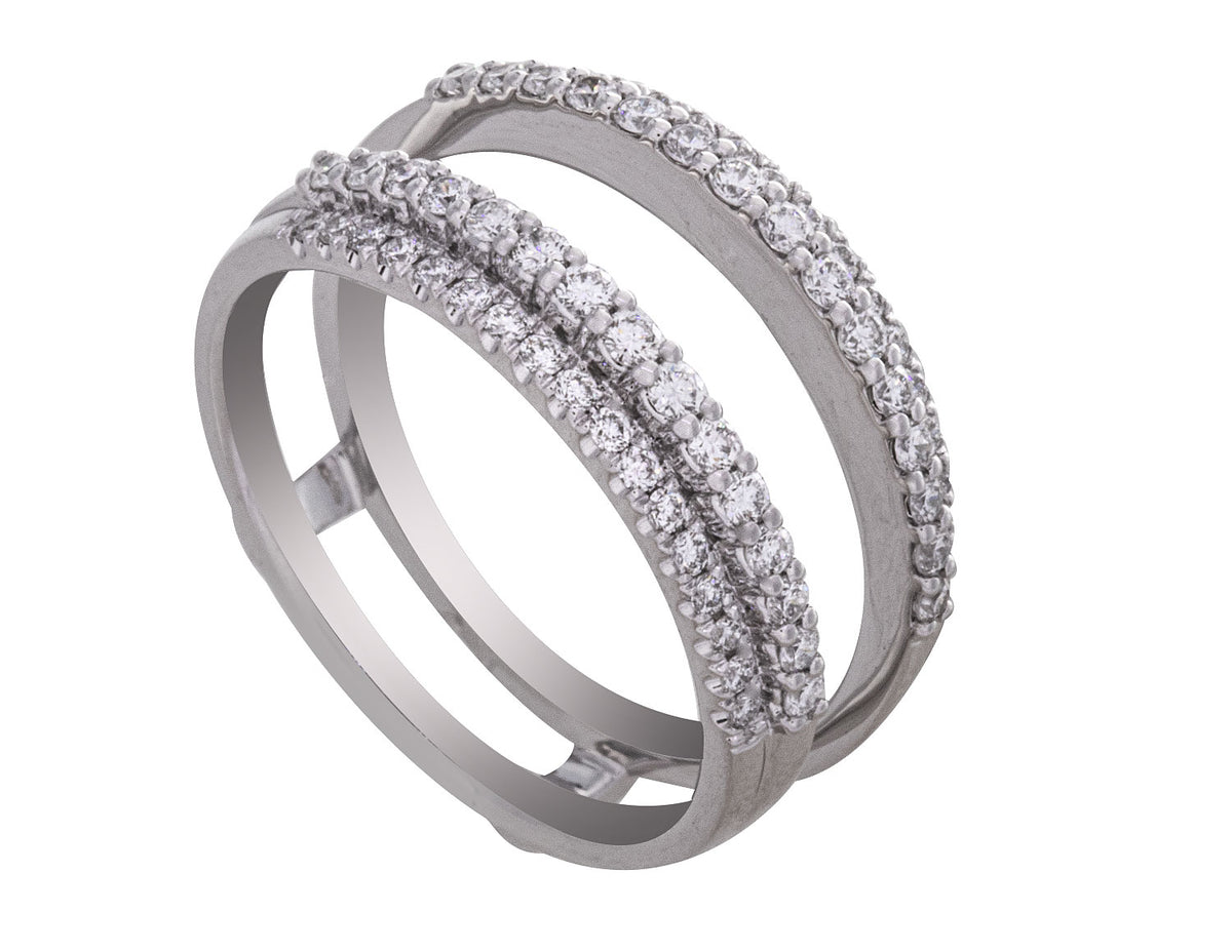 1/2ct. t.w. Diamond Wedding Guard Ring in 14K White Gold