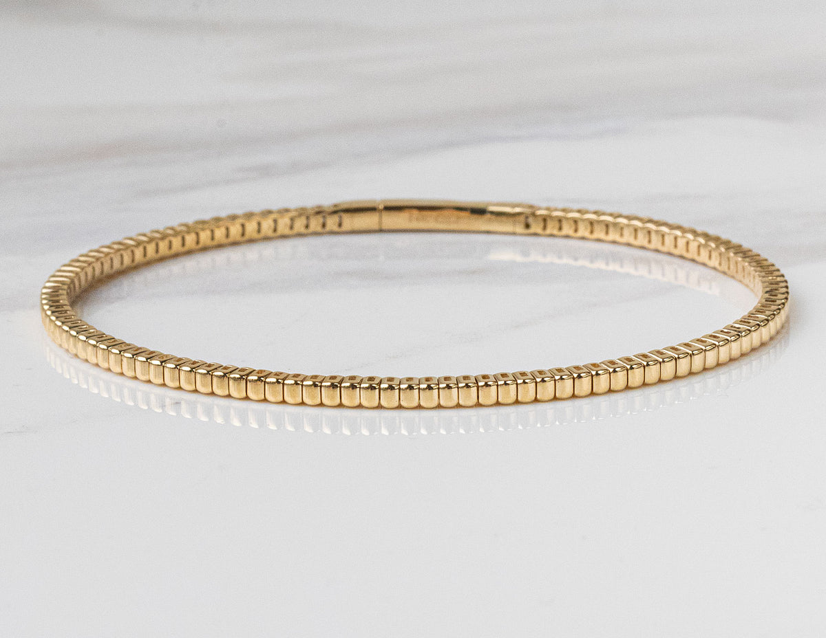 Plain Flexie Bangle Bracelet in 14K Yellow Gold