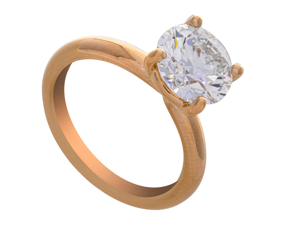 3ct. Round Cut Newborn Lab Created Solitaire Engagement Ring in 14K Yellow Gold
