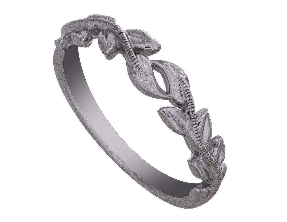 Leafy Fashion Ring in 14K White Gold