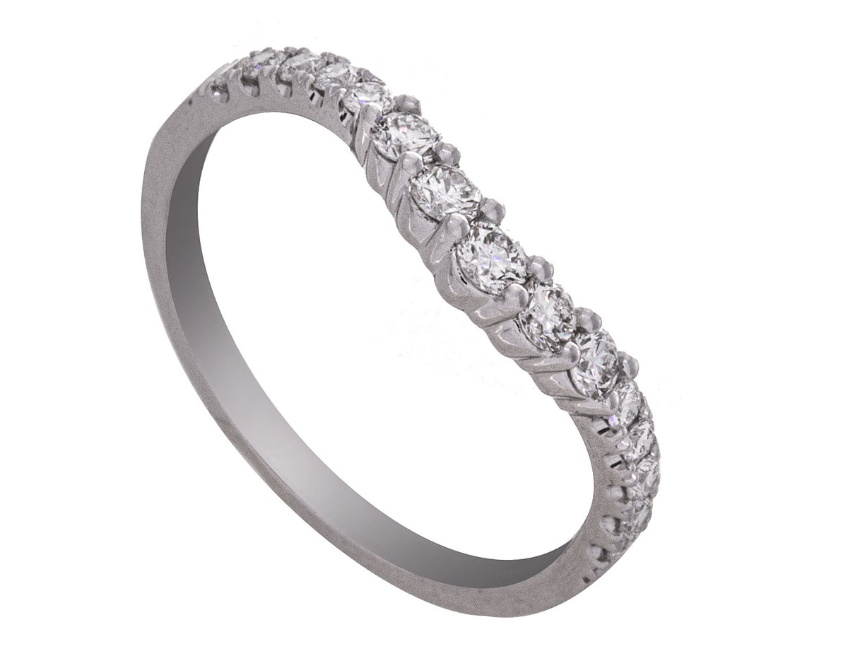1/3ct. t.w. Chevron Diamond Anniversary Ring in 14K White Gold
