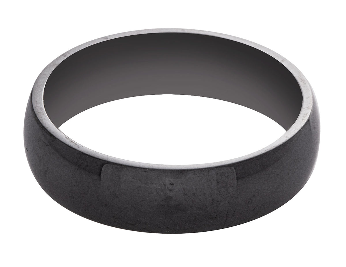 6mm High Polish Men's Wedding Band in Black Zirconium