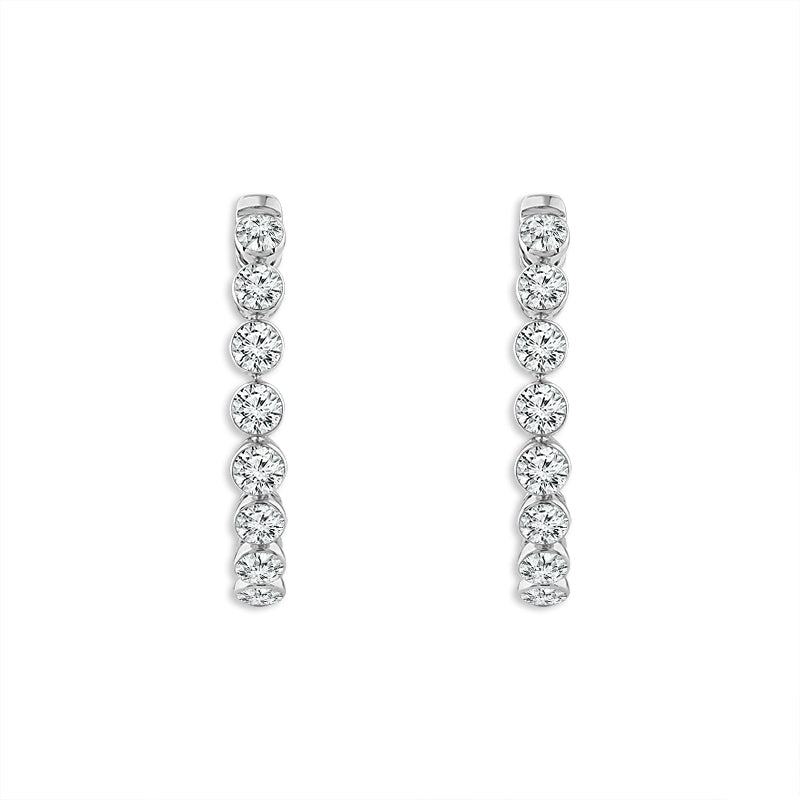 2ct. t.w. Newborn Lab Created Diamond Hoop Earrings in 14K White Gold