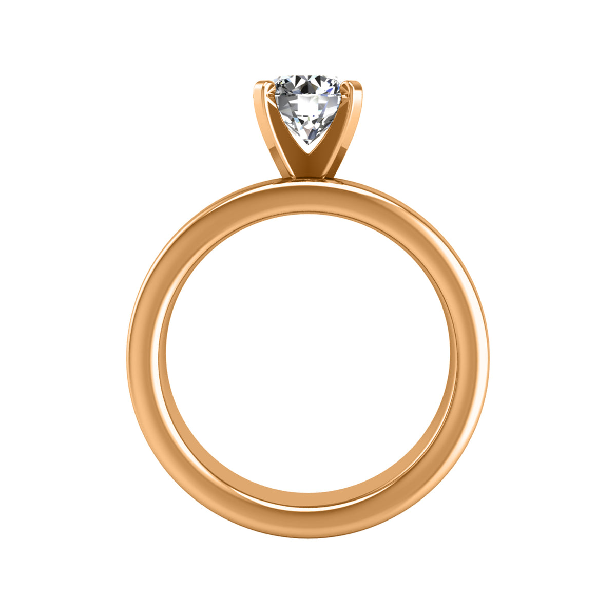 4mm. Solitaire Engagement Ring in 14K Yellow Gold