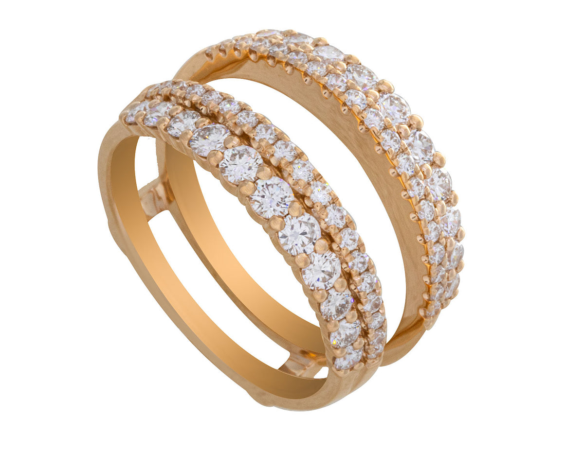 1ct. t.w. Diamond Wedding Guard Ring in 14K Yellow Gold