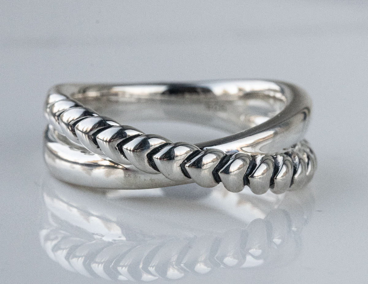 Sterling Silver Crossover Fashion Ring