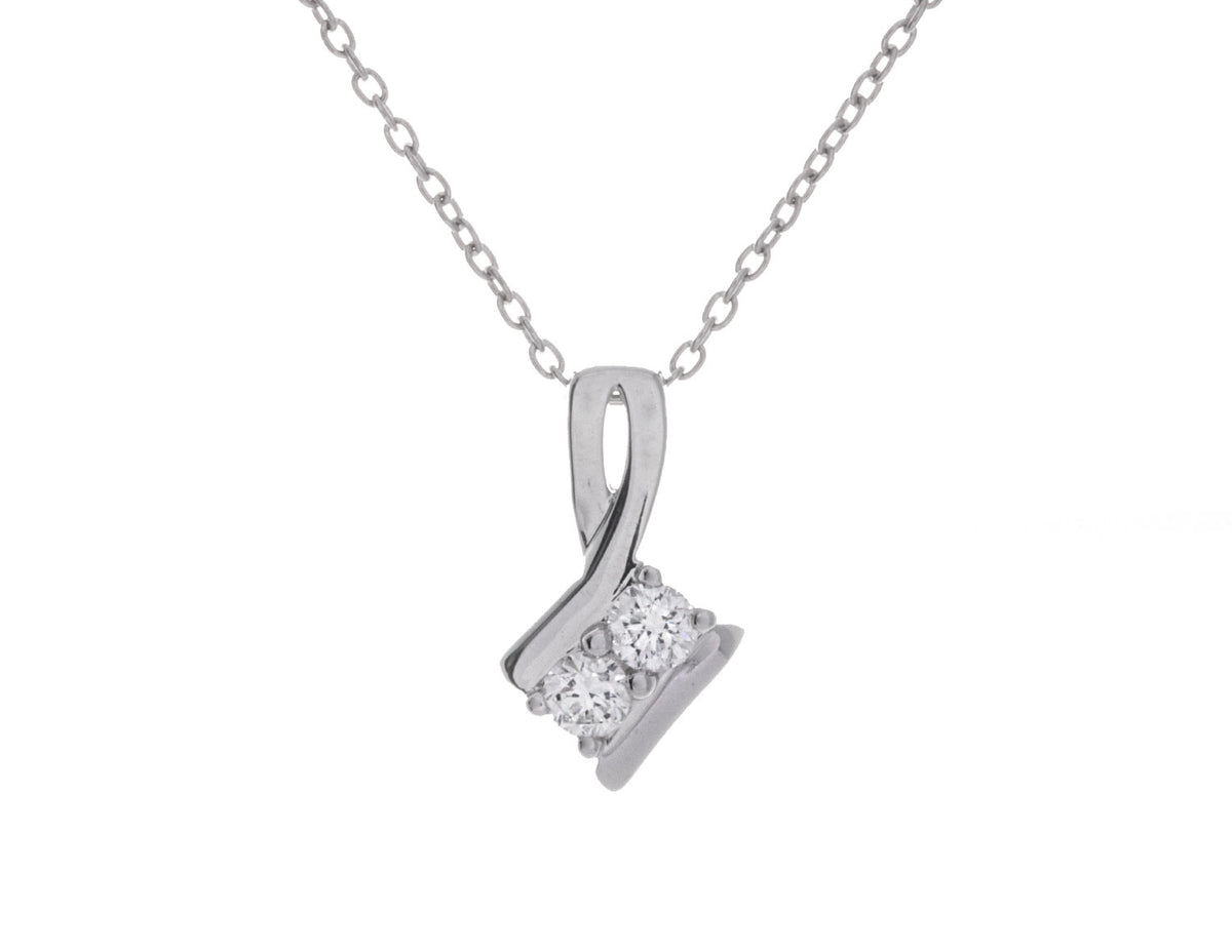 1/4ct. t.w. Newborn Lab Created 2-Stone Diamond Pendant in Sterling Silver