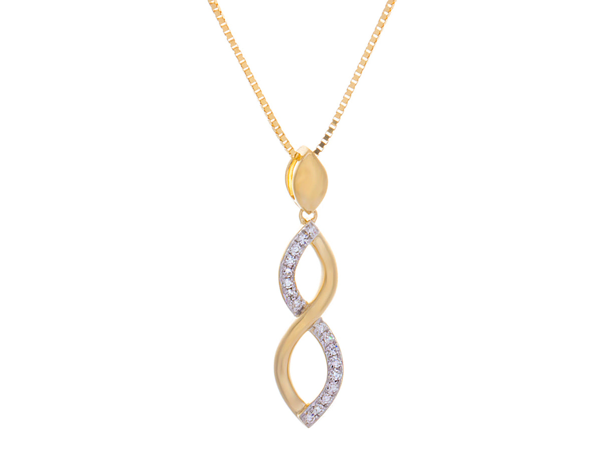 .05ct. t.w. Diamond Infinity Pendant in 10K Yellow Gold