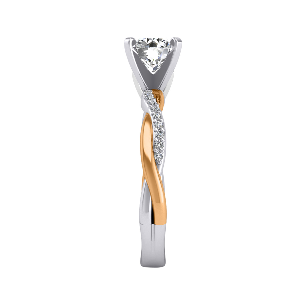 1/10ct. t.w. Diamond Engagement Ring in 14K White and Yellow Gold