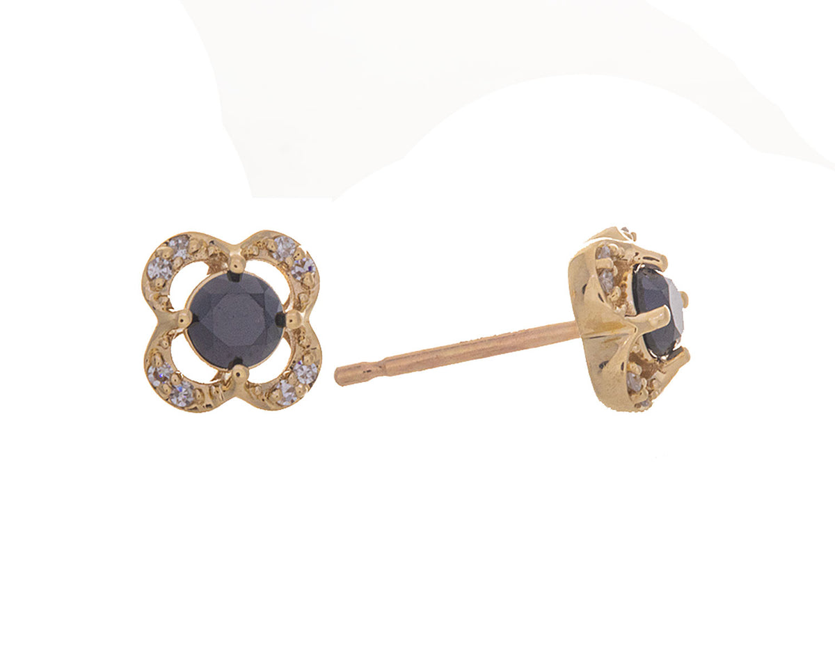 1/3ct. t.w. Black and White Diamond Earrings in 10K Yellow Gold