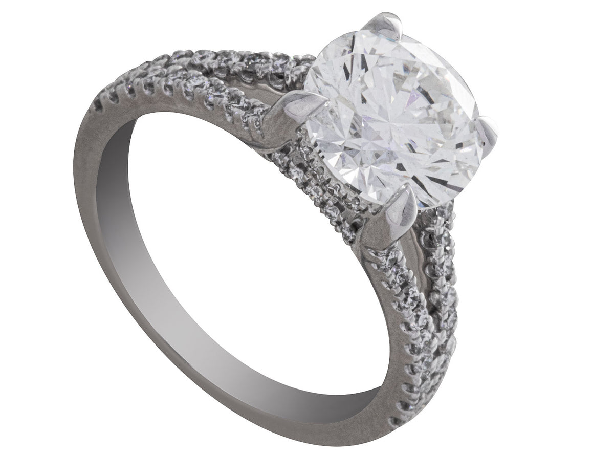 1/2ct. t.w. Lab Grown Diamond Engagement Ring in 14K White Gold