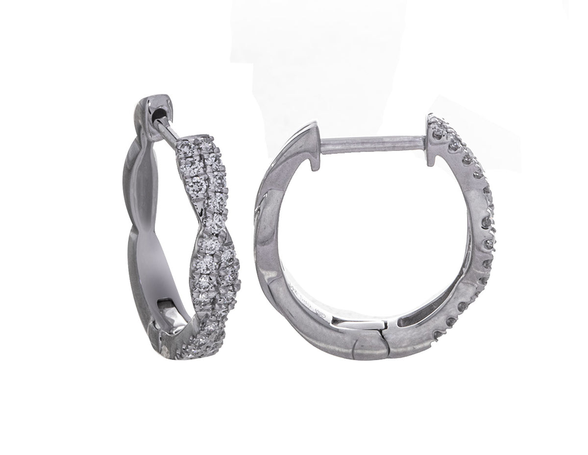 14K White Gold Hoop Earrings